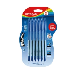 Długopis KEYROAD Ball Pen Soft Jet 0,7 mm 6 szt. blister niebieski