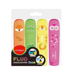 Zakreślacz KEYROAD Fluo Jungle 1-5 mm 4 szt. etui mix kolorów