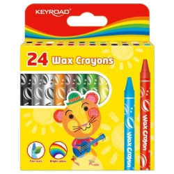 Kredki świecowe KEYROAD 24szt. 8x90 mm zawieszka mix kolorów