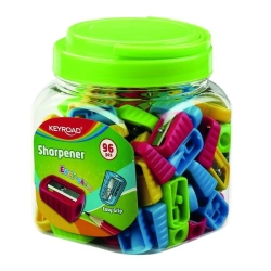 Temperówka KEYROAD plastikowa pojedyncza w plastikowej tubie mix kolorów