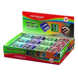 Temperówka KEYROAD metalowa podwójna pudełko mix kolorów