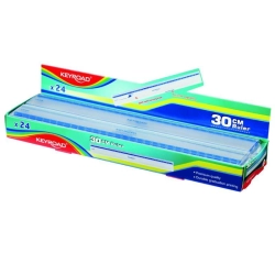 Linijka plastikowa KEYROAD 30cm transparentna Opakowanie 24 szt. pudełko