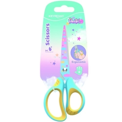 Nożyczki szkolne KEYROAD pastel deco ergonomiczne 15,5cm blister mix kolorów