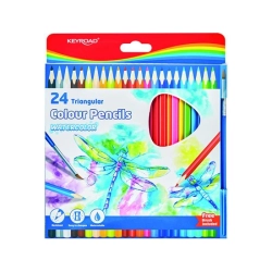 Kredki ołówkowe KEYROAD akwarelowe rozpuszczalne 3mm 24 szt. pudełko mix kolorów
