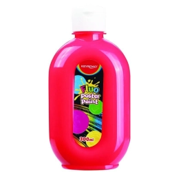 Farba plakatowa KEYROAD fluorescencyjna 300ml butelka - neonowa czerwona