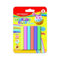 Plastelina KEYROAD 6x15g pastel blister mix kolorów