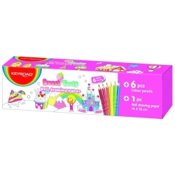 Papier do kolorowania KEYROAD dla dziewczynki mini z 4-kolorową kredką pudełko