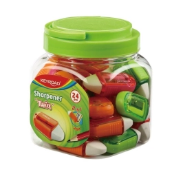 Temperówka KEYROAD plastikowa z gumką Twist pojedyńcza w plastikowej tubie