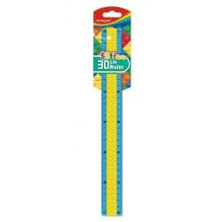Linijka plastikowa KEYROAD w kształcie klocka Lego 30cm zawieszka mix kolorów