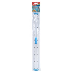 Linijka aluminiowa KEYROAD z uchwytem na ołówek 40cm blister mix kolorów