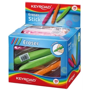 Gumka do ścierania KEYROAD Stick pakowane na displayu mix kolorów-236025