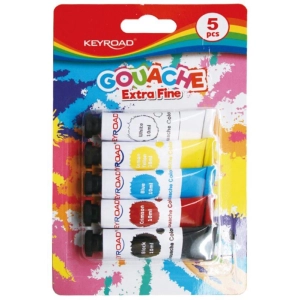 Farby tempera KEYROAD 5x10ml zawieszka 5 kolorów-627542