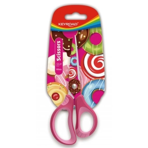 Nożyczki szkolne KEYROAD Tatto Soft 15cm blister-236119