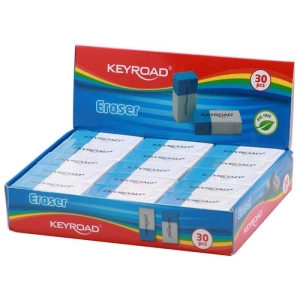 Gumka do ścierania KEYROAD Duo Eraser pakowane na displayu niebiesko-biała-236165
