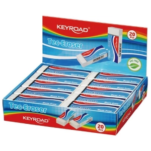 Gumka do ścierania KEYROAD Tec-Eraser 59x21x12mm pakowane na displayu biała