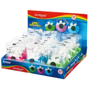 Gumka do ścierania KEYROAD UFO Spinner pakowane na displayu mix kolorow-236169
