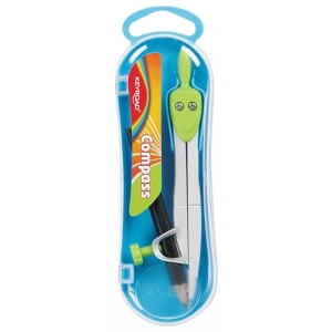 Cyrkiel KEYROAD Smart metalowy w etui z ołówkiem pakowane na displayu mix kolorów-629199