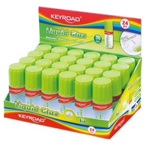 Klej w płynie KEYROAD z gąbczastą końcówką 30ml pakowane na displayu-236179