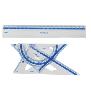 Zestaw geometryczny KEYROAD plastikowy transparentny-236371