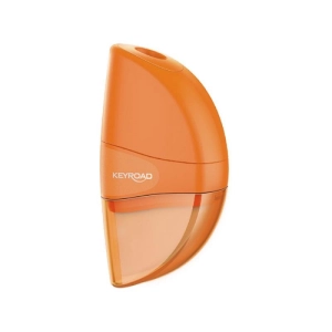Temperówka KEYROAD Orange plastikowa pojedyncza z gumką blister mix kolorów-236403