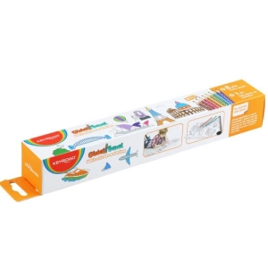 Naklejka na ścianę KEYROAD Global Travel do kolorowania 206x30cm + 8 kredek mix kolorów