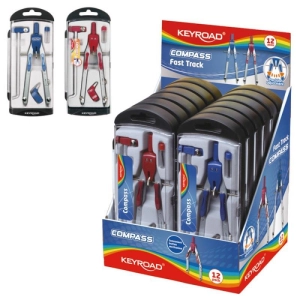 Cyrkiel KEYROAD Fast-Track metalowy w etui display mix kolorów