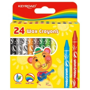 Kredki świecowe KEYROAD 24szt. 8x90 mm zawieszka mix kolorów
