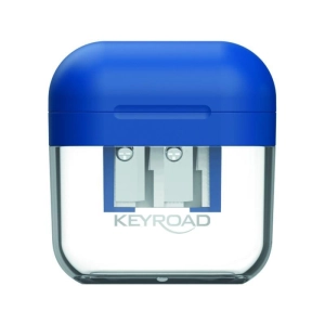Temperówka KEYROAD plastikowa podwójna z pojemnikiem display mix kolorów-236543