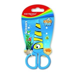 Nożyczki szkolne KEYROAD 5'' bezpieczne ryba blister