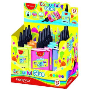 Klej w płynie KEYROAD kolorowy zmywalny 90g display-236631