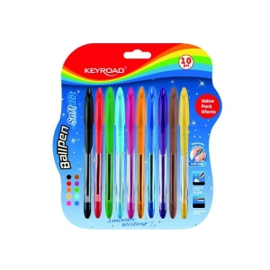 Długopis KEYROAD ball pen soft jet 0,7mm 1 0szt. blister mix kolorów