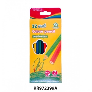 Kredki ołówkowe KEYROAD bezdrzewne 12 szt. pudełko zawieszka display mix kolorów-236703