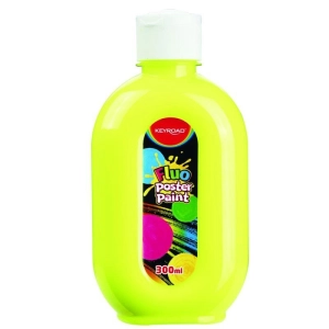 Farba plakatowa KEYROAD fluorescencyjna 300ml butelka - neonowa żółta