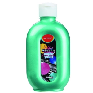 Farba plakatowa KEYROAD metaliczna 300ml butelka - zielona