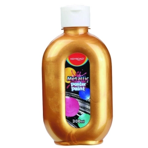 Farba plakatowa KEYROAD metaliczna 300 ml butelka - złota