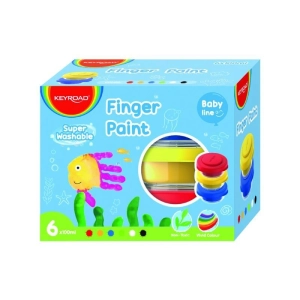 Farby do malowania palcami KEYROAD 6x100 ml pudełko