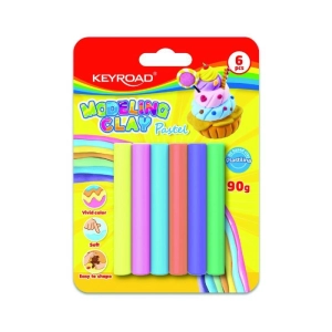 Plastelina KEYROAD 6x15g pastel blister mix kolorów