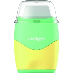 Temperówka KEYROAD plastikowa z gumką pastel, podwójna, blister, mix kolorów-236903