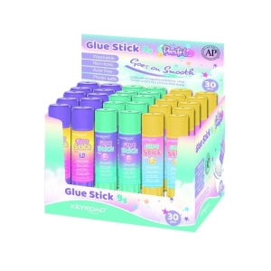 Klej w sztyfcie KEYROAD PVP 9g Pastel kolorowy display