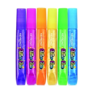 Klej brokatowy KEYROAD 6 perłowych kolorów x 10g blister-236939