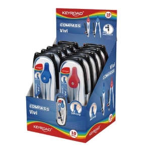 Cyrkiel metalowy KEYROAD Vivi w etui display mix kolorów-236959