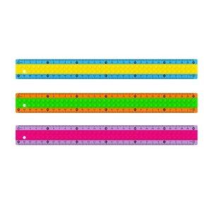 Linijka plastikowa KEYROAD w kształcie klocka Lego 30cm zawieszka mix kolorów-236971