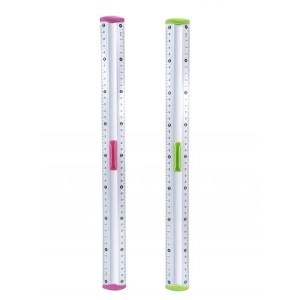 Linijka aluminiowa KEYROAD z uchwytem na ołówek 40cm blister mix kolorów-236973