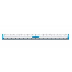 Linijka aluminiowa KEYROAD z uchwytem na ołówek 40cm blister mix kolorów-236974
