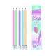 Ołówek drewniany KEYROAD z gumką HB pastel trójkątne 12 szt. mix kolorów