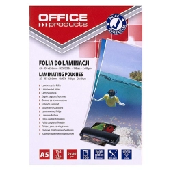 Folia do laminowania OFFICE PRODUCTS A5 2x80mikr. błyszcząca 100szt. transparentna-625450