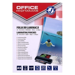 Folia do laminowania OFFICE PRODUCTS A5 2x100mikr. błyszcząca 100szt. transparentna-625451