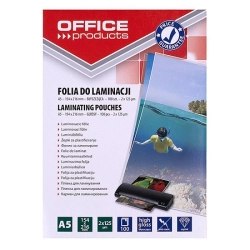 Folia do laminowania OFFICE PRODUCTS A5 2x125mikr. błyszcząca 100szt. transparentna-625452