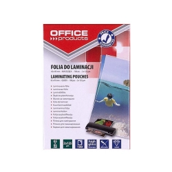 Folia do laminowania OFFICE PRODUCTS 65x95mm 2x125mikr. błyszcząca 100szt. transparentna-625459