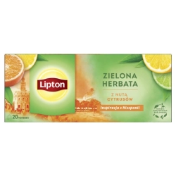Herbata LIPTON zielona z nutą cytrusów 20 torebek